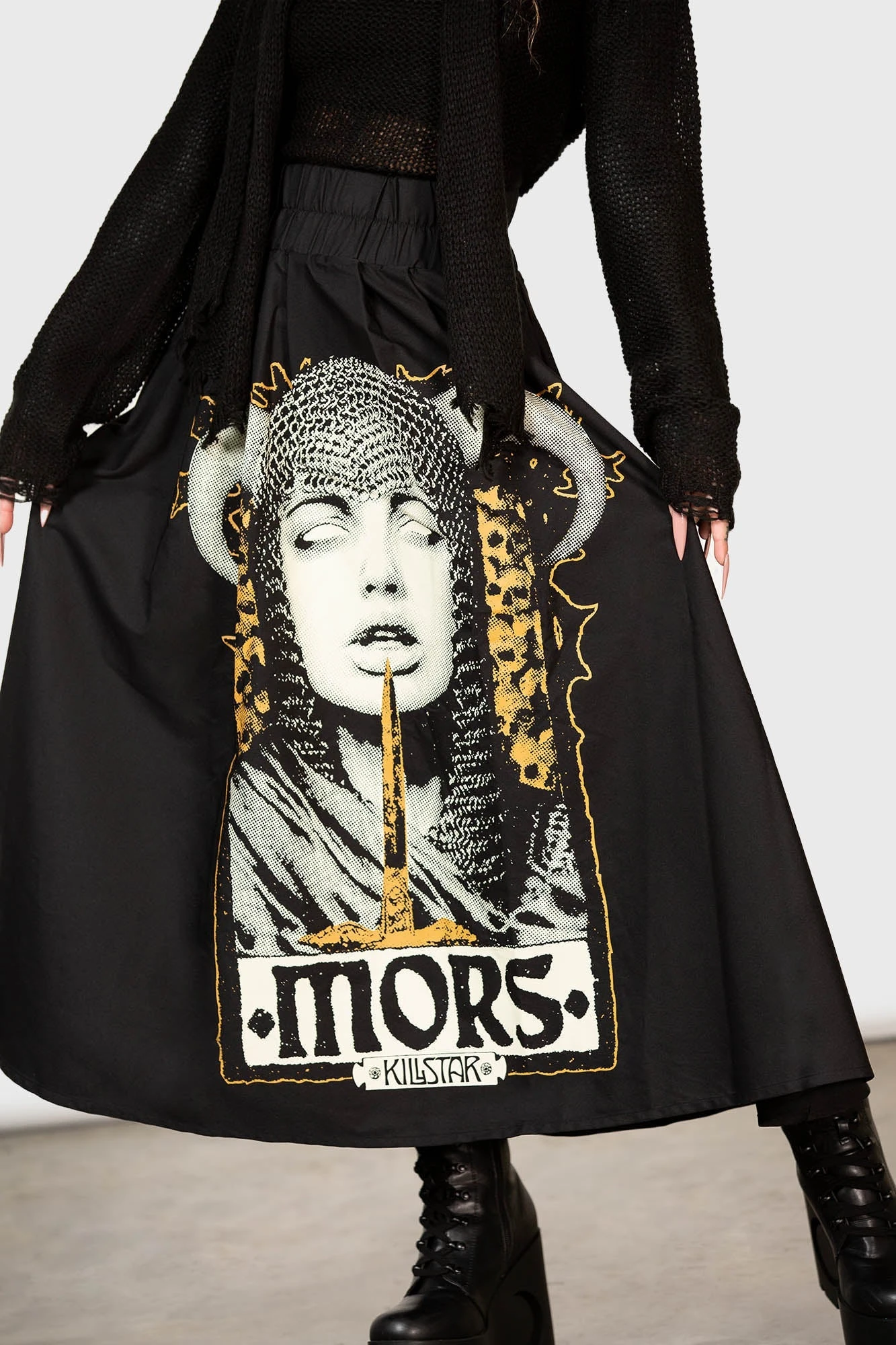 KILLSTAR Wassail Maxi Skirt with Custom Graphics 3 KILLSTAR Wassail Maxi Skirt with Custom Graphics - Image 3