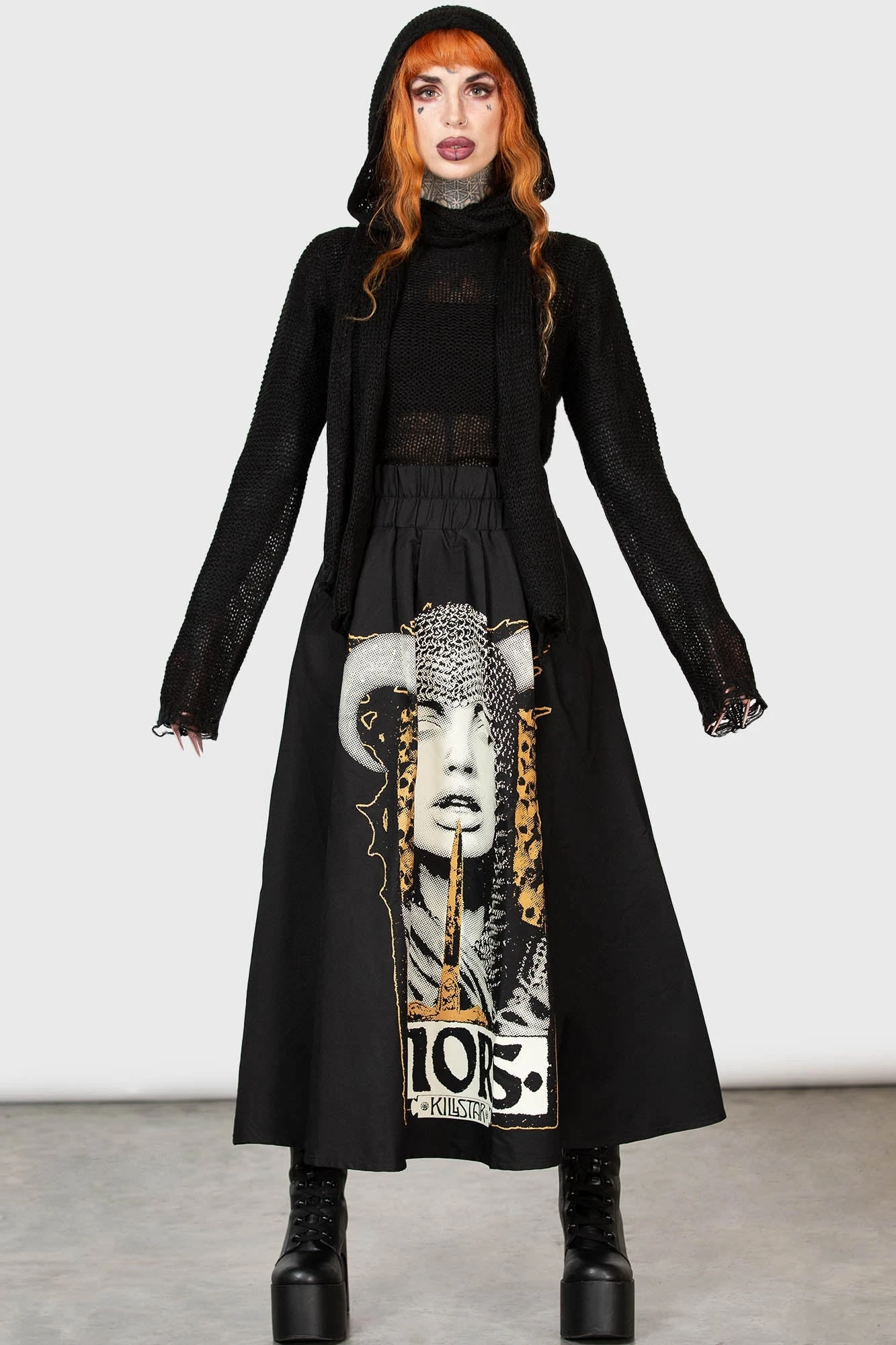 KILLSTAR Wassail Maxi Skirt with Custom Graphics 4 KILLSTAR Wassail Maxi Skirt with Custom Graphics - Image 4