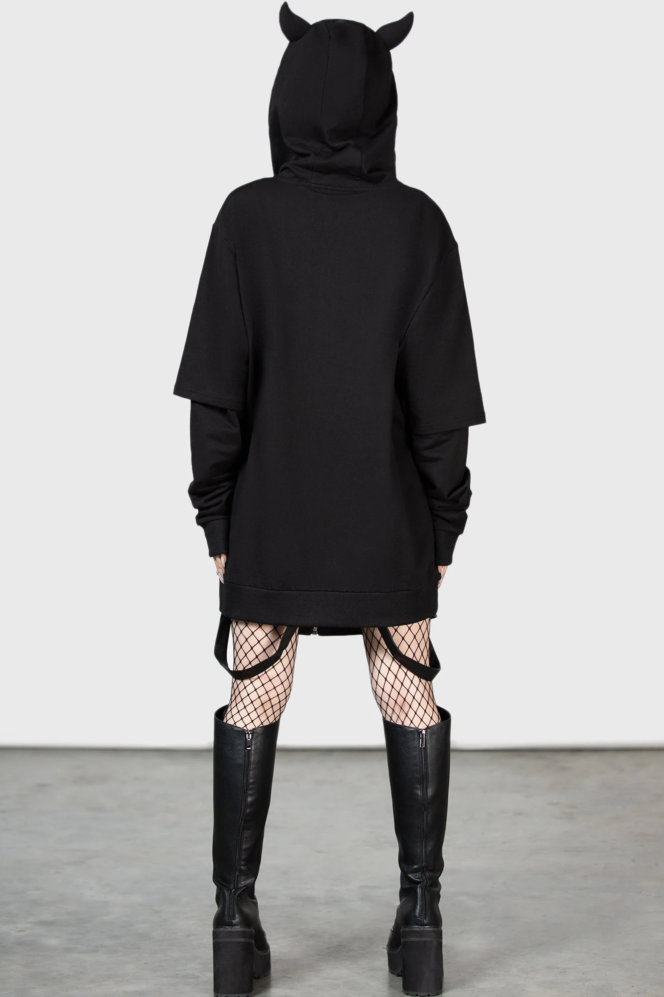 KILLSTAR Watch The Skies Devil Horned Zip-Up Hoodie 6 KILLSTAR Watch The Skies Devil Horned Zip-Up Hoodie - Image 6