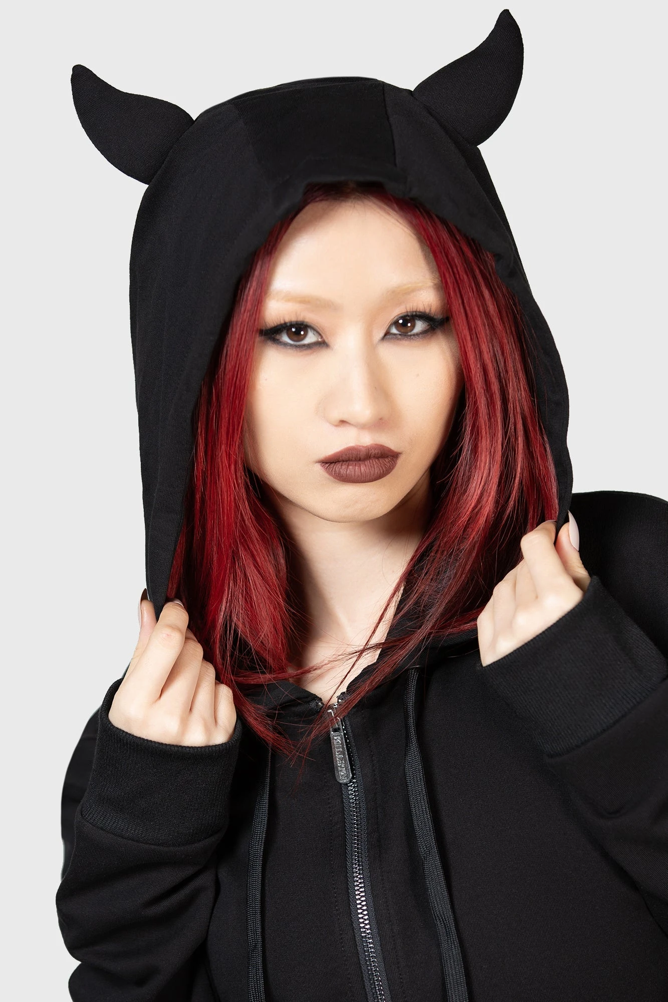 KILLSTAR Watch The Skies Devil Horned Zip-Up Hoodie 2 KILLSTAR Watch The Skies Devil Horned Zip-Up Hoodie - Image 2