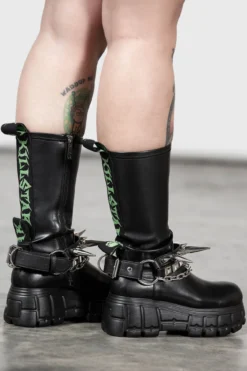 KILLSTAR We R Wicked Spiked & Chained Bootstraps 7 KILLSTAR We R Wicked Spiked & Chained Bootstraps -Kill Star Store WE R WICKED BOOTSTRAP D