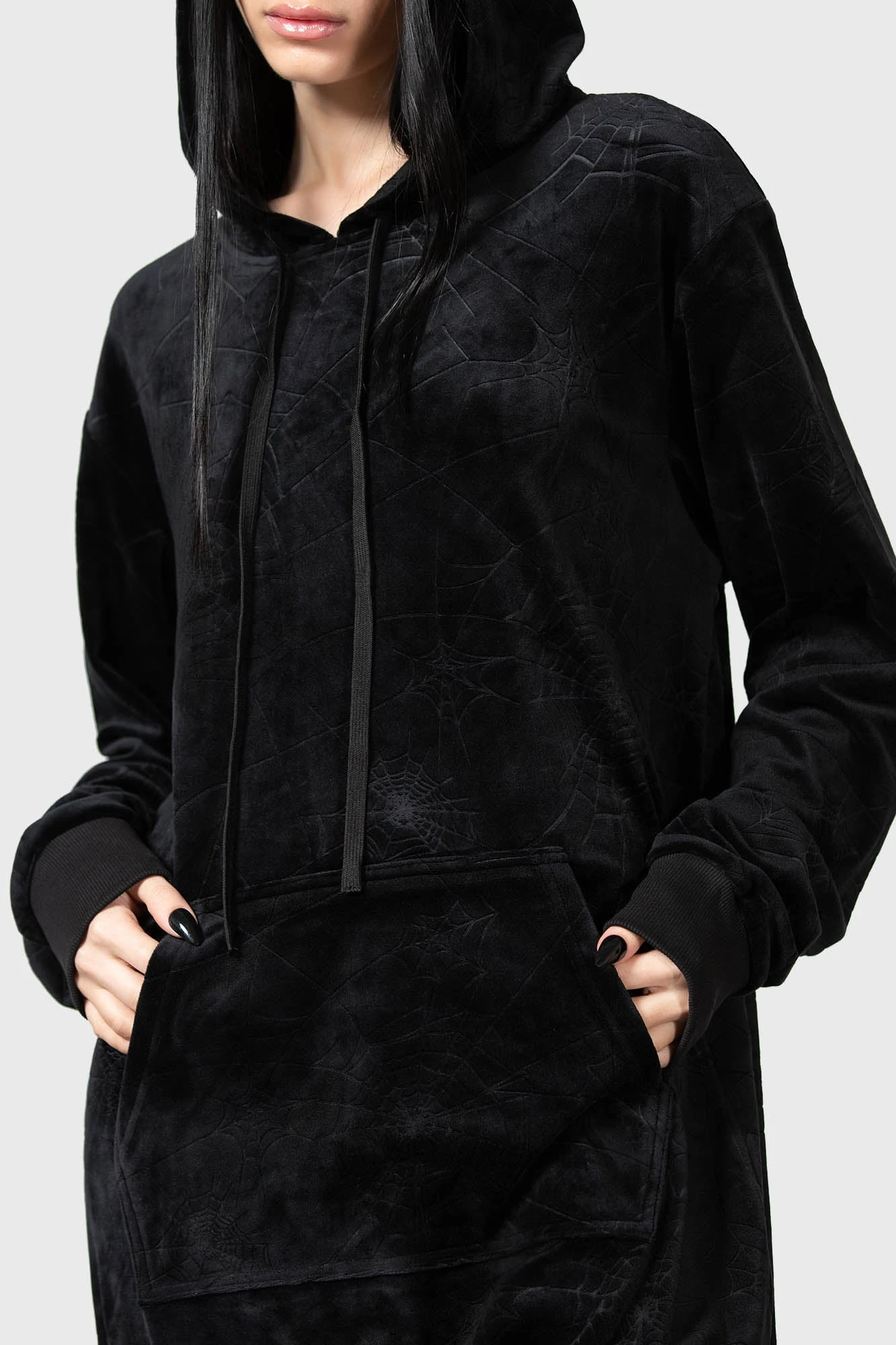 KILLSTAR Webmare Longline Hoodie 3 KILLSTAR Webmare Longline Hoodie - Image 3