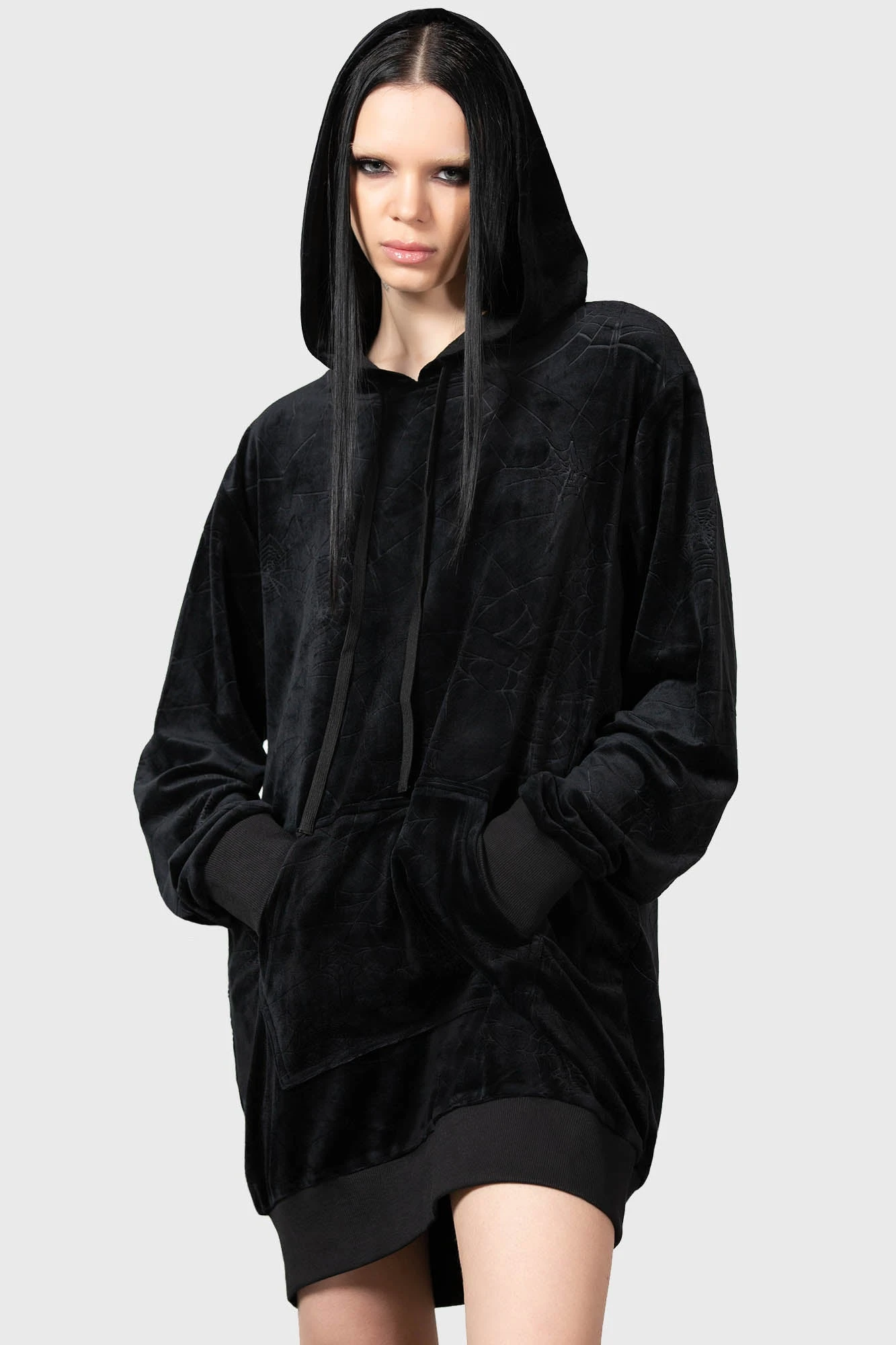 KILLSTAR Webmare Longline Hoodie 6 KILLSTAR Webmare Longline Hoodie - Image 6