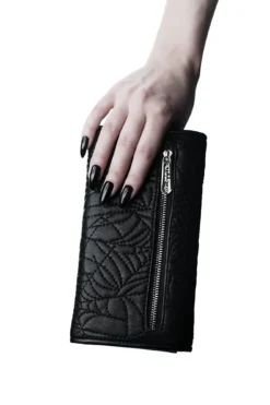 Killstar Webutant Embroidered Wallet - Gothic Vegan Leather Clutch -Kill Star Store WEBUTANT WALLET C
