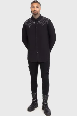 KILLSTAR Web Ripper Embroidered Shirt -Kill Star Store WEB RIPPER SHIRT B