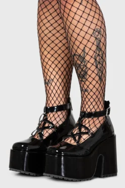 Killstar Wednesday Platform Shoe - Gothic Pentagram High Heels