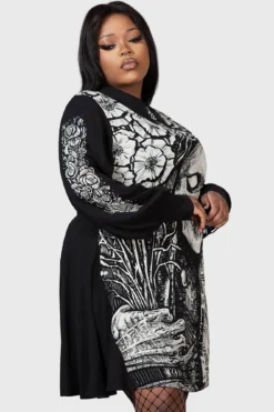 KILLSTAR Weird Tales Plus Size Dress with God Machine Graphics -Kill Star Store WEIRD TALES DRESS PLUS W D