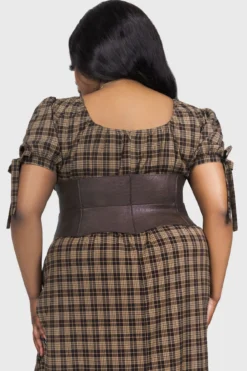 Wetland Bat Peplum Corset [BROWN] -Kill Star Store WETLANDBATPEPLUMCORSET BROWN PLUS D