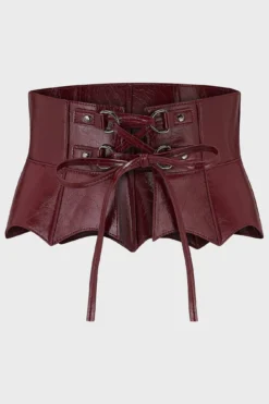 Wetland Bat Peplum Corset [Red]