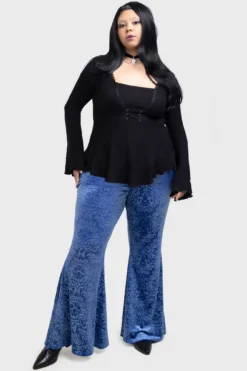 KILLSTAR x Corpse Bride Whimsy Flutter Flares - Velvet Bell Bottoms -Kill Star Store WHIMSEY FLUTTER FLARES PLUS B