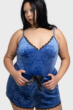 Killstar x Corpse Bride: Whimsy Flutter Velvet Lounge Shorts -Kill Star Store WHIMSEY FLUTTER LOUNGE SHORTS PLUS B