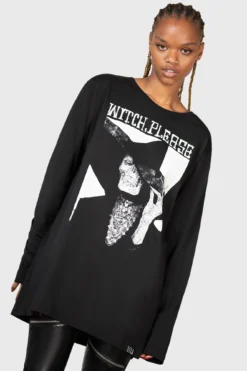 KILLSTAR Wytch Gaze Long Sleeve Top - God Machine Graphic