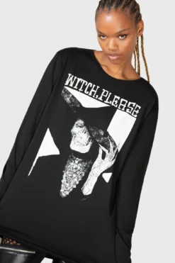 KILLSTAR Wytch Gaze Long Sleeve Top - God Machine Graphic 11 KILLSTAR Wytch Gaze Long Sleeve Top - God Machine Graphic -Kill Star Store WYTCH GAZE LONG SLEEVE TOP W D