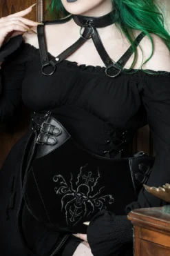 Killstar Wallace Embroidered Suede Crossbody Bag