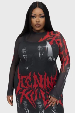 ICE NINE KILLS x Killstar Welcome To Horrorwood Maxi Dress -Kill Star Store Welcome to Horrorwood Maxi Dress PLUS C