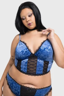 Killstar Corpse Bride Whimsy Flutter Velvet Bra -Kill Star Store Whimsy Flutter Bra plus 1