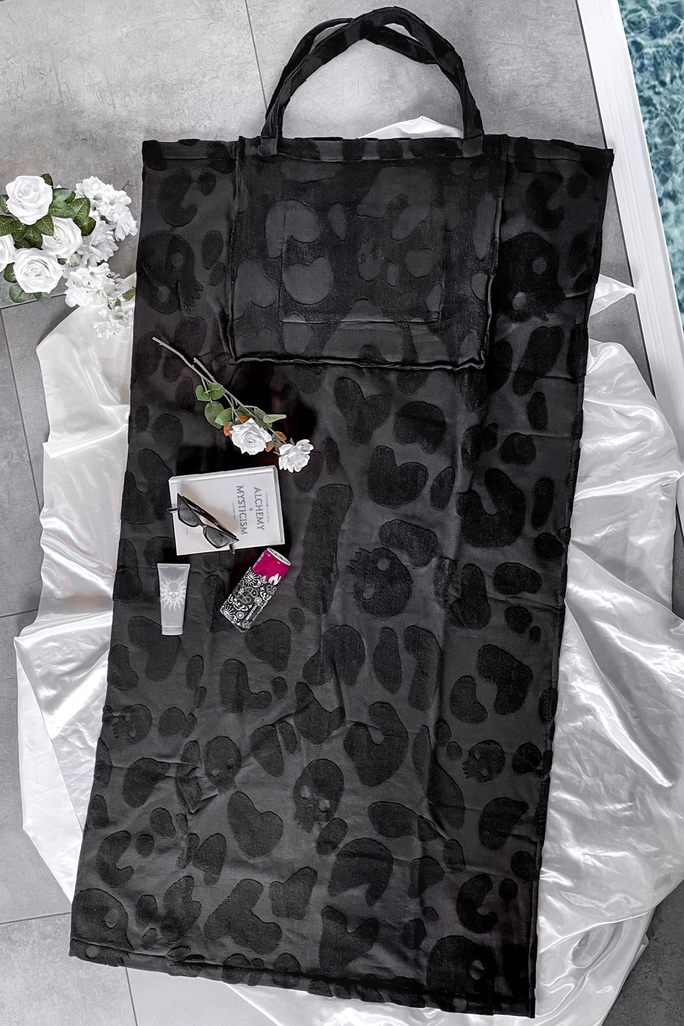 KILLSTAR Xtreme Beach Towel Bag - Foldable Leopard Print Statement Piece 2 KILLSTAR Xtreme Beach Towel Bag - Foldable Leopard Print Statement Piece - Image 2