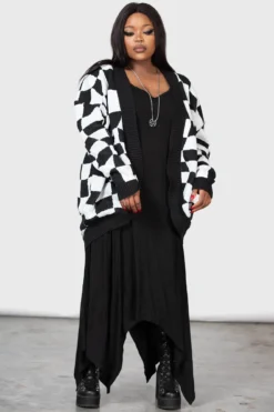 KILLSTAR Your Move Cardigan [Plus Size] - Distorted Checkerboard -Kill Star Store YOUR MOVE CARDIGAN PLUS W D cabcfe7e e892 4152 91ed 15a010f7f753