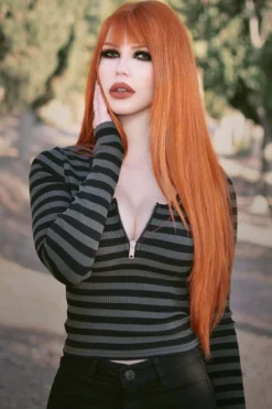 Izora Ribbed Top [GREY] -Kill Star Store izora grey